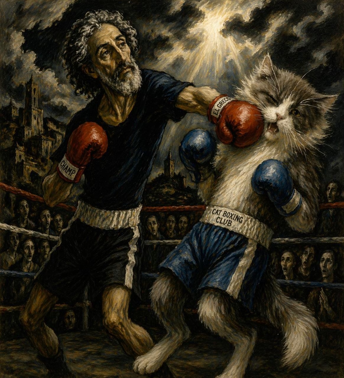 El Campeón contra el Gato — El Greco style